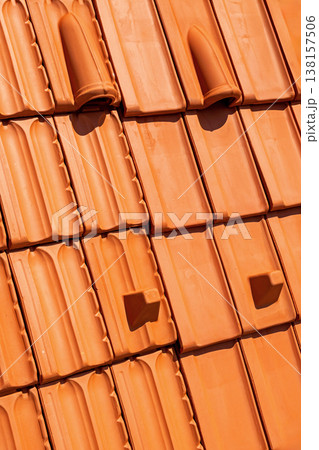Ceramic roof tiles details Ceramic roof tiles details 138157506
