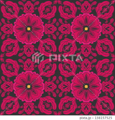 seamless pattern with pink flowers seamless pattern with pink flowers 138157525