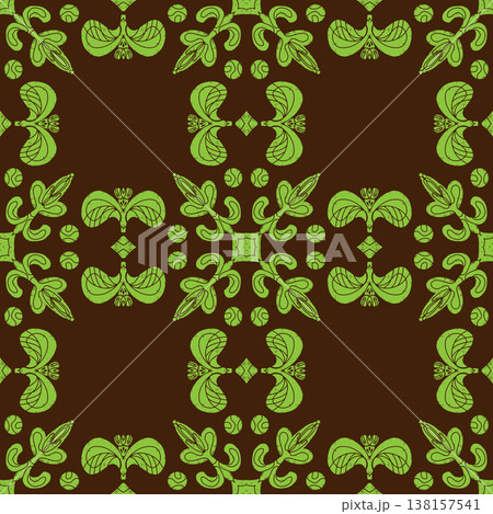seamless pattern with stylized ornamental flowers 138157541
