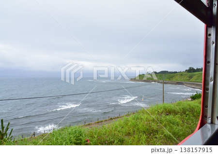北海道道南いさりび鉄道線　渡島当別駅から泉沢駅までの風景 138157915