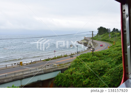 北海道道南いさりび鉄道線　渡島当別駅から泉沢駅までの風景 138157920