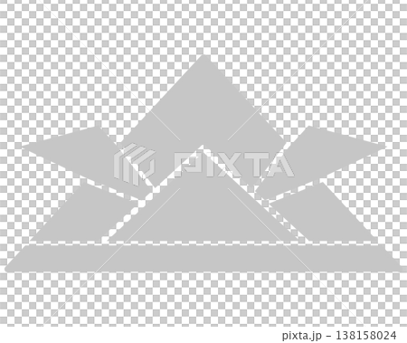 Illustration of a gray origami helmet 138158024