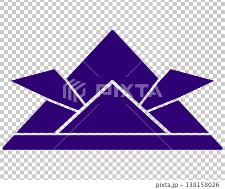Illustration of a purple origami helmet 138158026