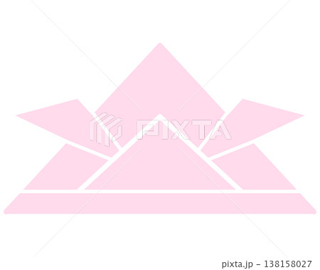 薄いピンク色の折り紙のかぶとのイラスト 138158027