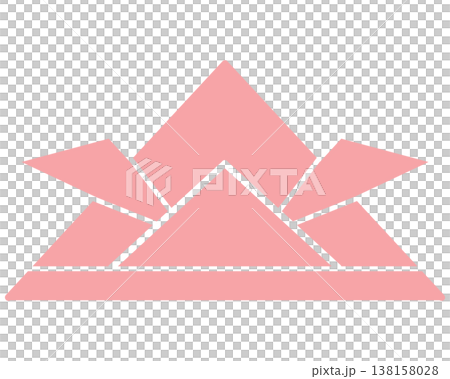 An illustration of a pink origami helmet. 138158028