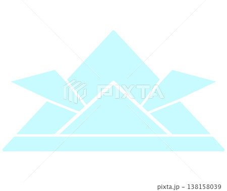 薄い水色の折り紙のかぶとのイラスト 薄い水色の折り紙のかぶとのイラスト 138158039