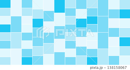Blue pool tile mosaic pattern with rectangular grid and modern layout background 138158067
