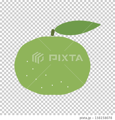 Yuzu green color icon. Simple and easy-to-use citrus fruit material. Yuzu green color icon. Simple and easy-to-use citrus fruit material. 138158078