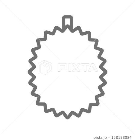 ドリアンの線画アイコン シンプルなアウトラインの南国フルーツ素材 138158084