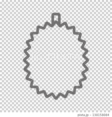 ドリアンの線画アイコン シンプルなアウトラインの南国フルーツ素材 138158084