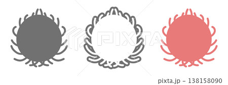 ランブータンのアイコンセット 白黒・線画・カラーの3種類の南国フルーツ素材 138158090