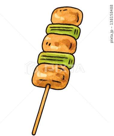 焼き鳥ねぎま単品イラスト居酒屋素材 138158488