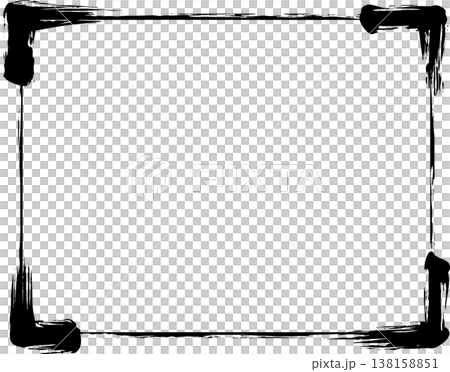 墨の和風枠 墨の和風枠 138158851