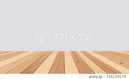 Empty wooden floor with clean perspective and soft lighting minimal background ideal for product display studio scene Empty wooden floor with clean perspective and soft lighting minimal background ideal for product display studio scene 138159574