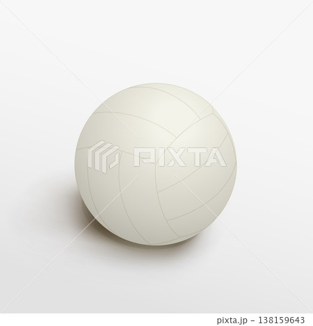 white valleyball ball lying on white back 138159643