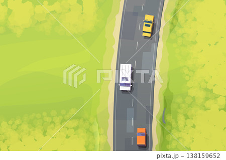 highway traffic view from top with cars highway traffic view from top with cars 138159652