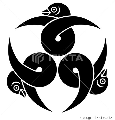 家紋です。尻合わせ三つ結び雁金といいます。 138159812