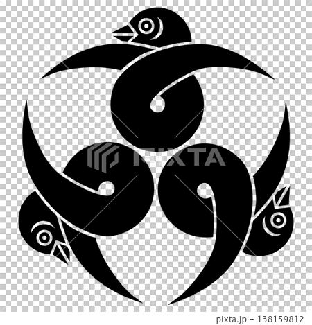 家紋です。尻合わせ三つ結び雁金といいます。 138159812