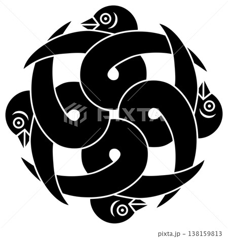 家紋です。尻合わせ四つ重ね結び雁金といいます。 138159813