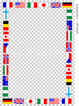 カラフルな旗のフレーム カラフルな旗のフレーム 138160081