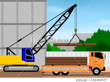 建設工事の重機 138160477