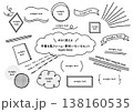 シンプルな手描き風フレーム・素材セット 138160535