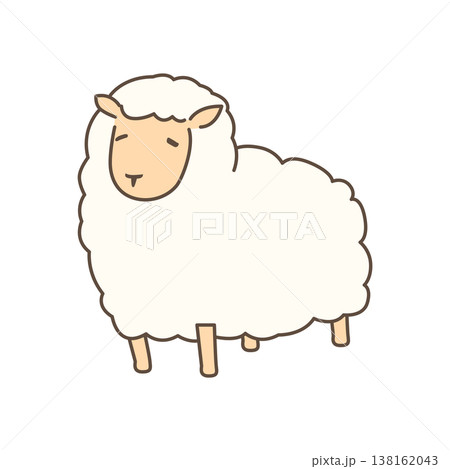 ヒツジの横向き全身イラスト 138162043