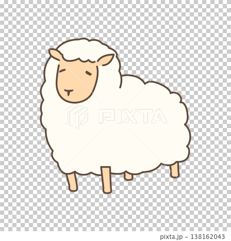 ヒツジの横向き全身イラスト 138162043