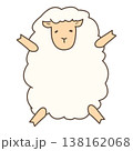 ヒツジが両手両足を広げるイラスト 138162068