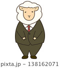 スーツを着たヒツジのイラスト 138162071