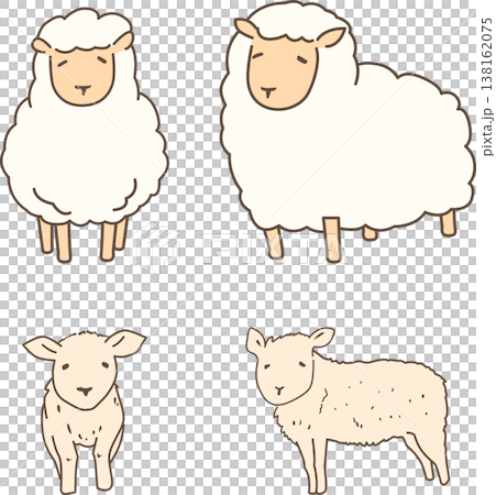 A set of illustrations of sheep and lambs. A set of illustrations of sheep and lambs. 138162075