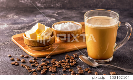 Bulletproof coffee, blended with organic  butter and MCT coconut oil 138162104