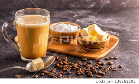 Bulletproof coffee, blended with organic  butter and MCT coconut oil 138162105
