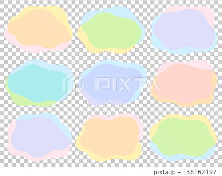 Colorful, overlapping, irregularly shaped frame set Colorful, overlapping, irregularly shaped frame set 138162197