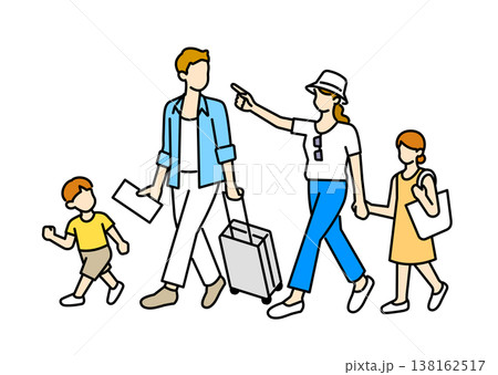 旅行をする4人家族 旅行をする4人家族 138162517