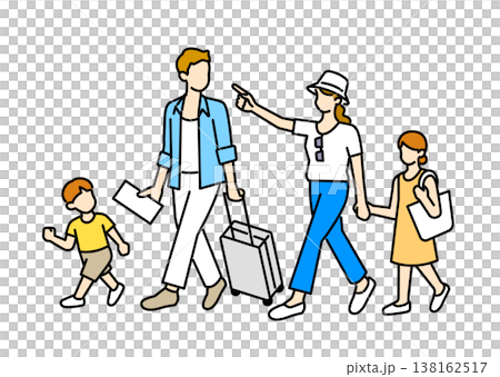 旅行をする4人家族 旅行をする4人家族 138162517