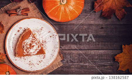 Homemade Pumpkin Pie for Thanksgiving. 138162587