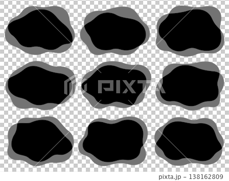 Overlapping irregularly shaped black frame set 138162809