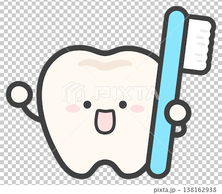 Cute tooth illustration, tooth and toothbrush 138162938