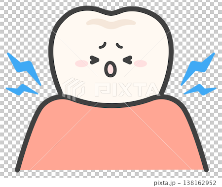 Image of a sensitive tooth, cute tooth illustration Image of a sensitive tooth, cute tooth illustration 138162952