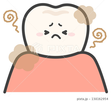 口臭や口が臭いイメージ、かわいい歯のイラスト 138162954