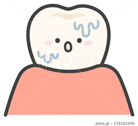 口内がねばつくイメージ、かわいい歯のイラスト 138162956