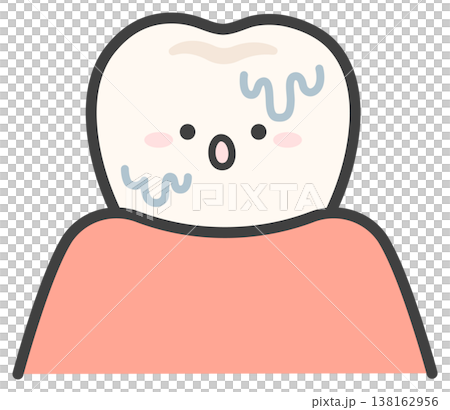 口内がねばつくイメージ、かわいい歯のイラスト 138162956