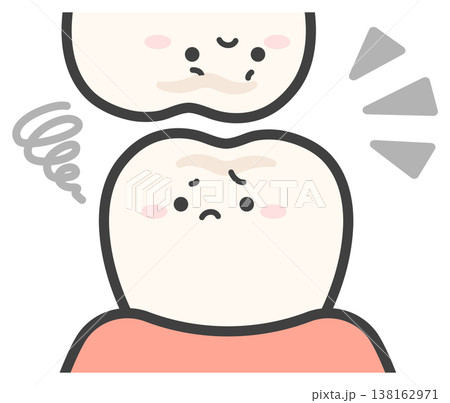 かみ合わせが悪い歯のイラスト かみ合わせが悪い歯のイラスト 138162971