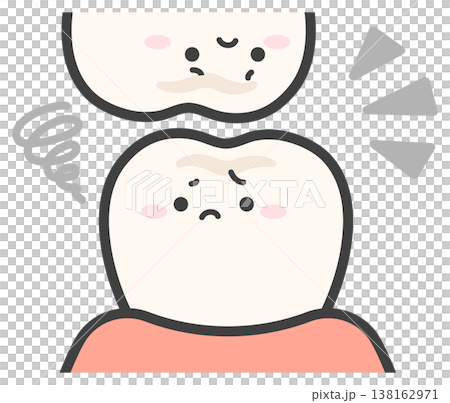 かみ合わせが悪い歯のイラスト かみ合わせが悪い歯のイラスト 138162971