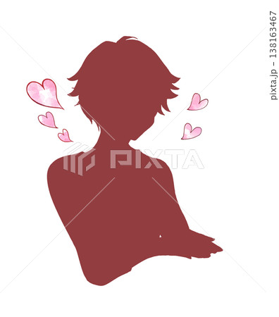 手を差し出す男性　ハート　シルエット 138163467