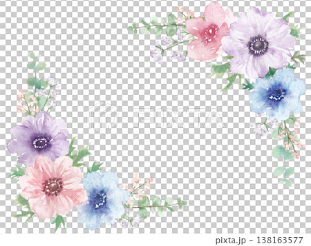 Watercolor Anemone Frame Watercolor Anemone Frame 138163577