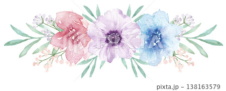 水彩アネモネフレーム 138163579