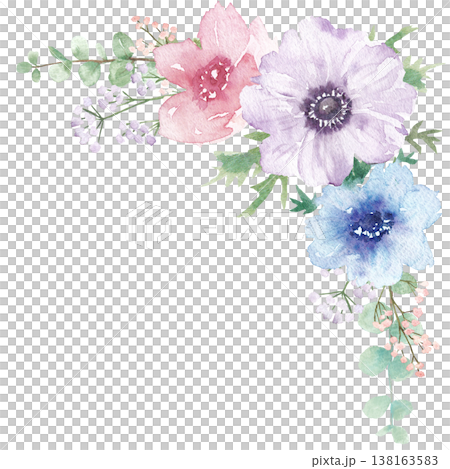 Watercolor Anemone Frame Watercolor Anemone Frame 138163583