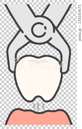 A simple and cute illustration of an extracted tooth. 138163671